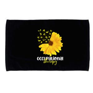 Funny Sunflower Occupational Therapy Month Ot Therapist Gift Microfiber Hand Towel