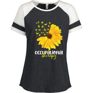 Funny Sunflower Occupational Therapy Month Ot Therapist Gift Enza Ladies Jersey Colorblock Tee