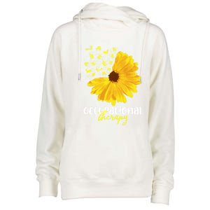 Funny Sunflower Occupational Therapy Month Ot Therapist Gift Womens Funnel Neck Pullover Hood