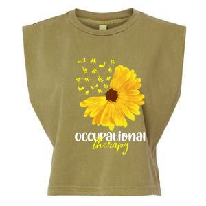 Funny Sunflower Occupational Therapy Month Ot Therapist Gift Garment-Dyed Women's Muscle Tee