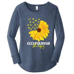 Funny Sunflower Occupational Therapy Month Ot Therapist Gift Women's Perfect Tri Tunic Long Sleeve Shirt