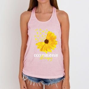 Funny Sunflower Occupational Therapy Month Ot Therapist Gift Women's Knotted Racerback Tank