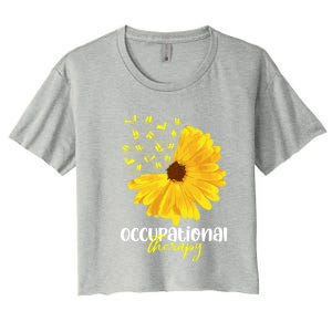 Funny Sunflower Occupational Therapy Month Ot Therapist Gift Women's Crop Top Tee