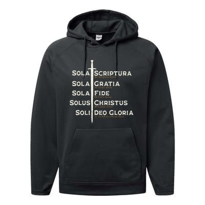 Five Solas Of The Reformation S Reformed Theology Bible Performance Fleece Hoodie