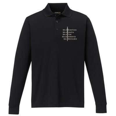 Five Solas Of The Reformation S Reformed Theology Bible Performance Long Sleeve Polo