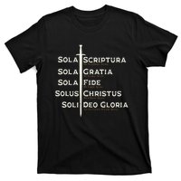 Five Solas Of The Reformation S Reformed Theology Bible T-Shirt