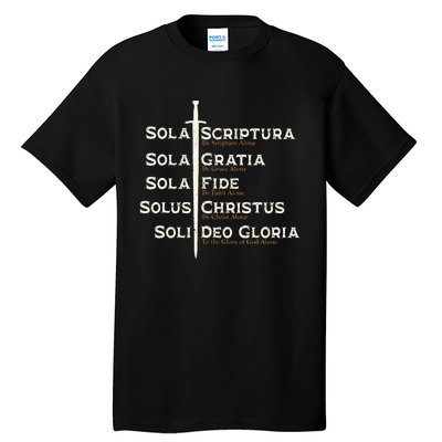 Five Solas Of The Reformation S Reformed Theology Bible Tall T-Shirt