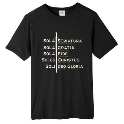 Five Solas Of The Reformation S Reformed Theology Bible Tall Fusion ChromaSoft Performance T-Shirt