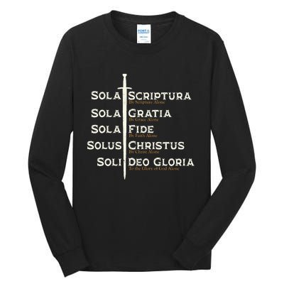 Five Solas Of The Reformation S Reformed Theology Bible Tall Long Sleeve T-Shirt