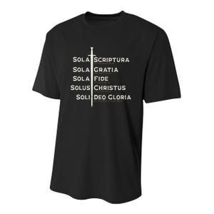 Five Solas Of The Reformation S Reformed Theology Bible Youth Performance Sprint T-Shirt