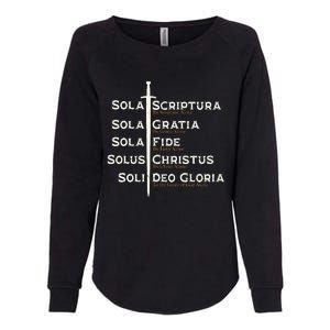 Five Solas Of The Reformation S Reformed Theology Bible Womens California Wash Sweatshirt