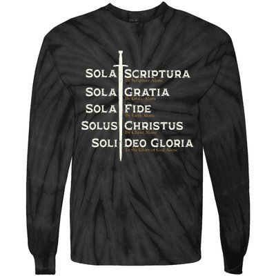 Five Solas Of The Reformation S Reformed Theology Bible Tie-Dye Long Sleeve Shirt