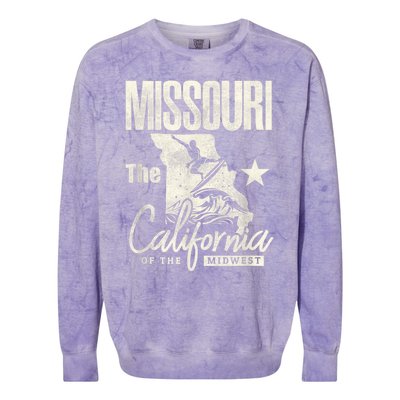 Funny State Of Missouri The California Of The Midwest Colorblast Crewneck Sweatshirt