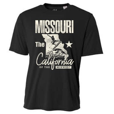 Funny State Of Missouri The California Of The Midwest Cooling Performance Crew T-Shirt