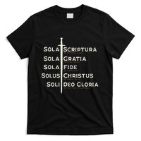 Five Solas Of The Reformation S Reformed Theology Bible T-Shirt