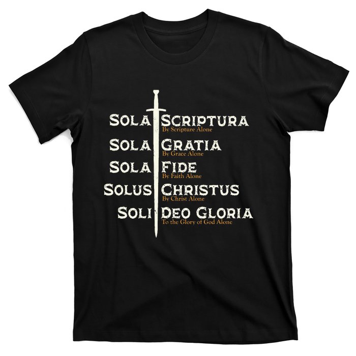 Five Solas Of The Reformation S Reformed Theology Bible T-Shirt