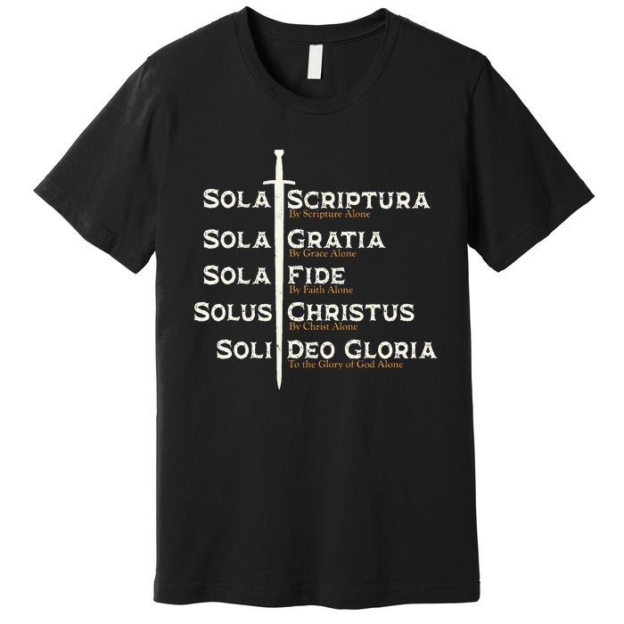 Five Solas Of The Reformation S Reformed Theology Bible Premium T-Shirt