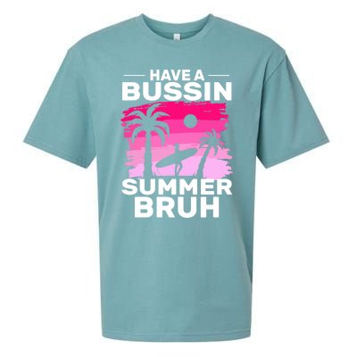 Funny Summer Out Of School Quote Have A Bussin Summer Bruh Gift Sueded Cloud Jersey T-Shirt