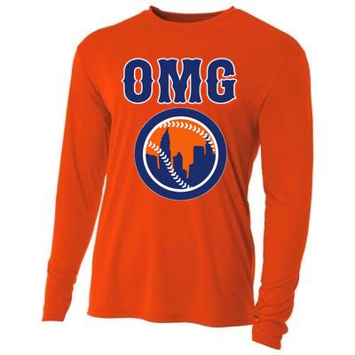 Funny Says Omg Baseball Lovers Omg Baseball Cooling Performance Long Sleeve Crew