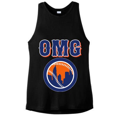 Funny Says Omg Baseball Lovers Omg Baseball Ladies PosiCharge Tri-Blend Wicking Tank