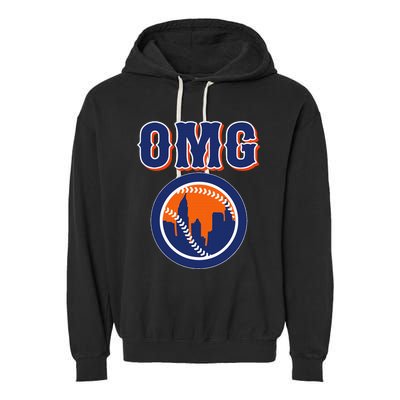 Funny Says Omg Baseball Lovers Omg Baseball Garment-Dyed Fleece Hoodie