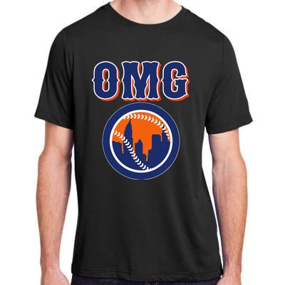 Funny Says Omg Baseball Lovers Omg Baseball Adult ChromaSoft Performance T-Shirt