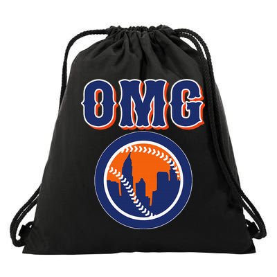 Funny Says Omg Baseball Lovers Omg Baseball Drawstring Bag