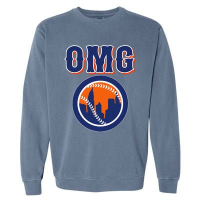 Funny Says Omg Baseball Lovers Omg Baseball Garment-Dyed Sweatshirt