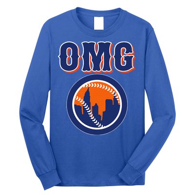 Funny Says Omg Baseball Lovers Omg Baseball Long Sleeve Shirt