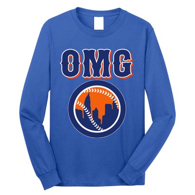 Funny Says Omg Baseball Lovers Omg Baseball Long Sleeve Shirt