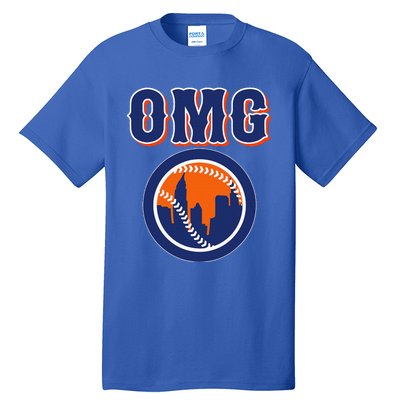 Funny Says Omg Baseball Lovers Omg Baseball Tall T-Shirt