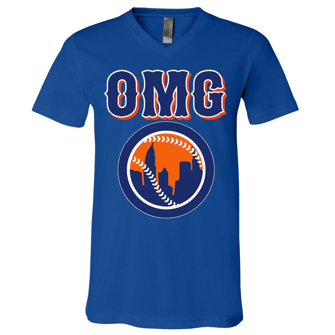 Funny Says Omg Baseball Lovers Omg Baseball V-Neck T-Shirt