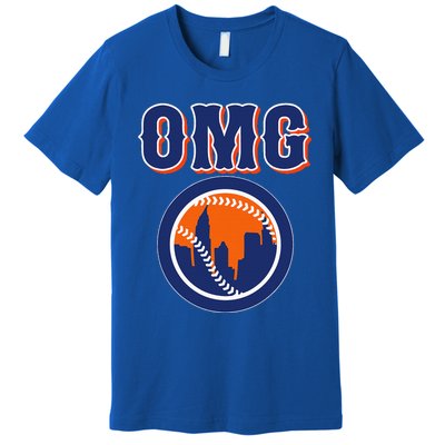 Funny Says Omg Baseball Lovers Omg Baseball Premium T-Shirt