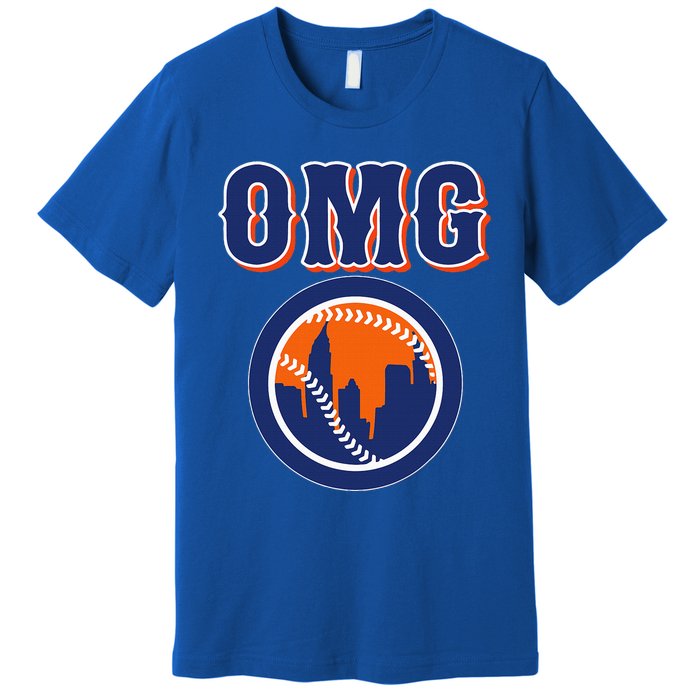 Funny Says Omg Baseball Lovers Omg Baseball Premium T-Shirt