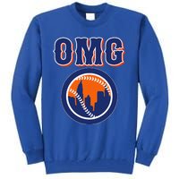 Funny Says Omg Baseball Lovers Omg Baseball Tall Sweatshirt