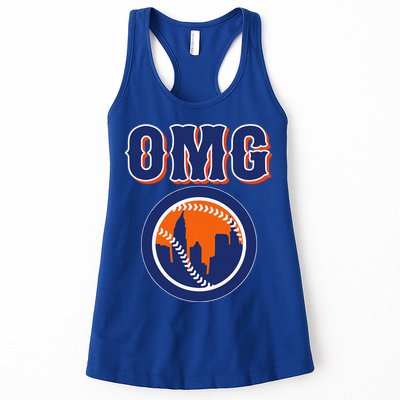 Funny Says Omg Baseball Lovers Omg Baseball Womens Tank Top