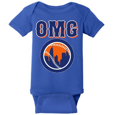 Funny Says Omg Baseball Lovers Omg Baseball Baby Bodysuit