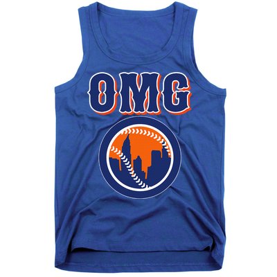 Funny Says Omg Baseball Lovers Omg Baseball Tank Top