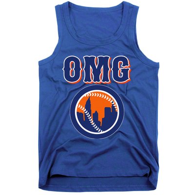 Funny Says Omg Baseball Lovers Omg Baseball Tank Top