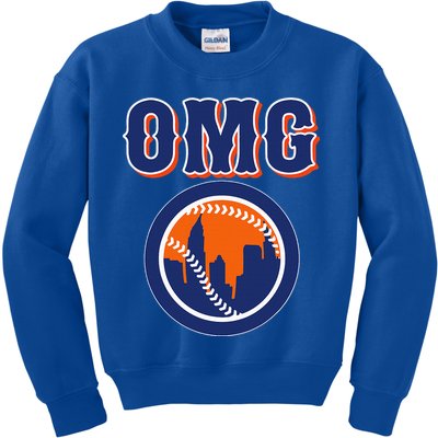 Funny Says Omg Baseball Lovers Omg Baseball Kids Sweatshirt
