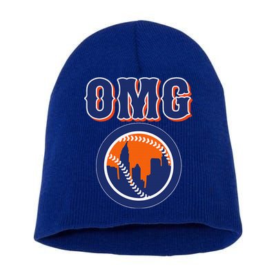 Funny Says Omg Baseball Lovers Omg Baseball Short Acrylic Beanie