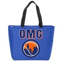 Funny Says Omg Baseball Lovers Omg Baseball Zip Tote Bag