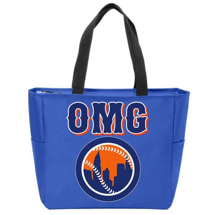 Funny Says Omg Baseball Lovers Omg Baseball Zip Tote Bag