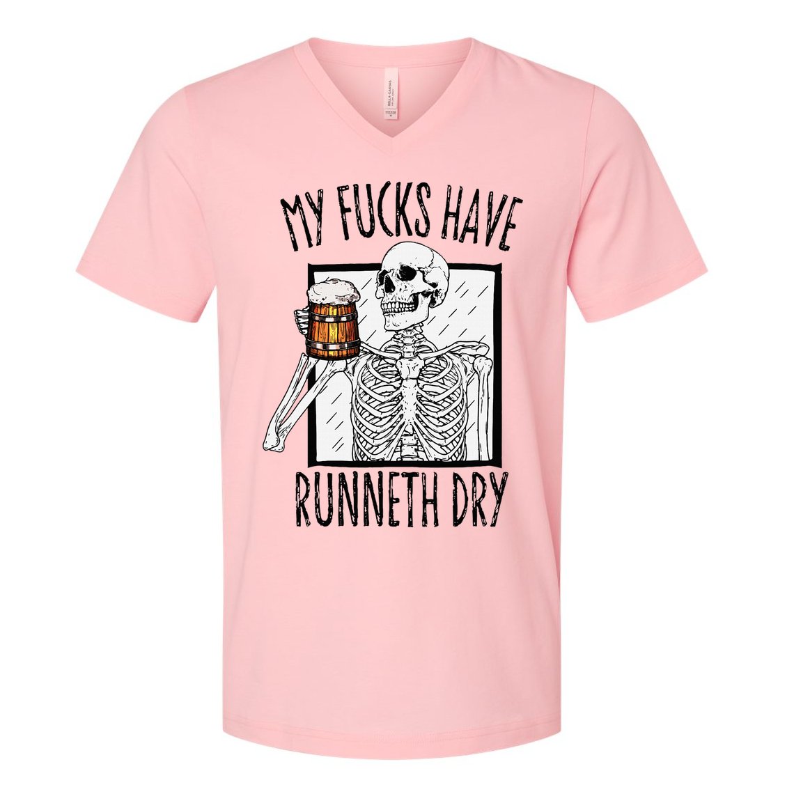 Funny Straight Outta Fucks No Fucks To Give Adult Vulgar V-Neck T-Shirt