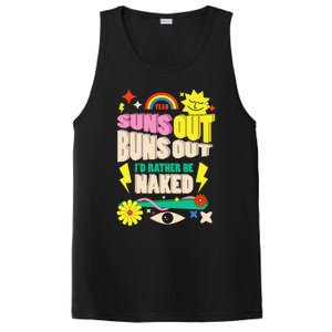 Funny SUNS OUT BUNS OUT Nude Naked Naturist Nudist PosiCharge Competitor Tank