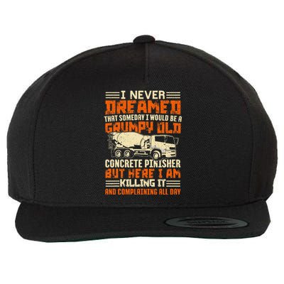 Funny Skilled Old Concrete Finisher Wool Snapback Cap