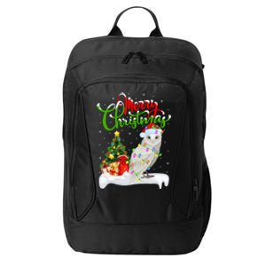 Funny Snowy Owl Bird Lover Xmas Lighting Snowy Owl Christmas Gift City Backpack