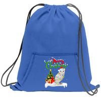 Funny Snowy Owl Bird Lover Xmas Lighting Snowy Owl Christmas Gift Sweatshirt Cinch Pack Bag