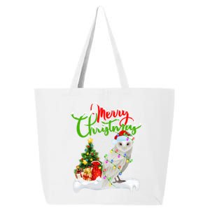 Funny Snowy Owl Bird Lover Xmas Lighting Snowy Owl Christmas Gift 25L Jumbo Tote