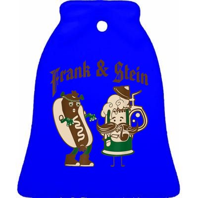 Frank & Stein Oktoberfest Beer Festival Ceramic Bell Ornament